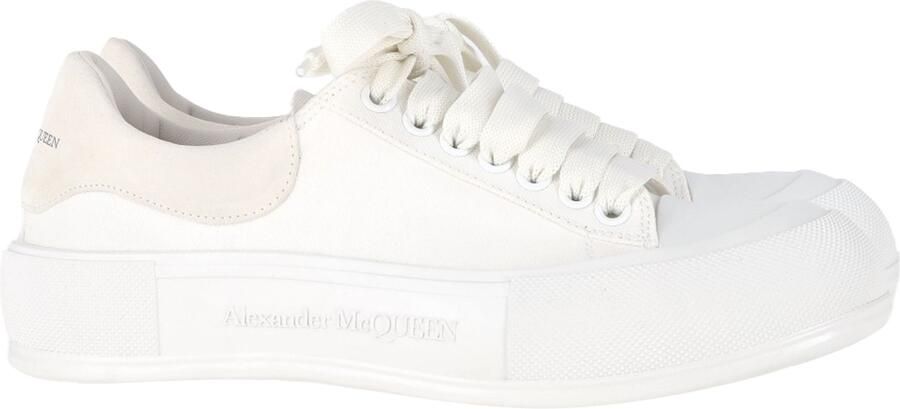 Alexander McQueen Pre-owned Alexander McQueen Deck Skate Plimsoll Sneakers in Witte Canvas