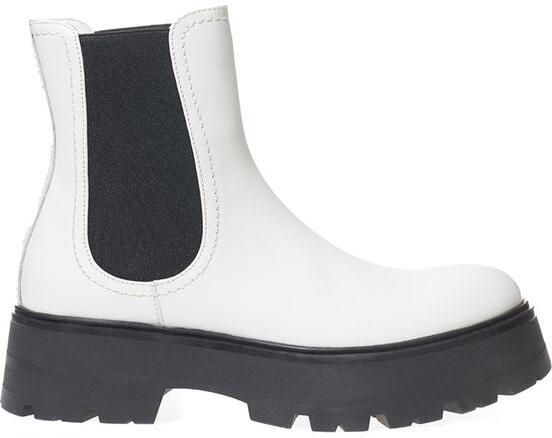 Alexander mcqueen Zwarte En Witte Leren Chelsea Boots