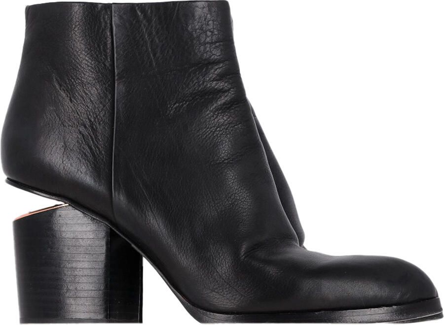 Alexander Wang Pre-owned Alexander Wang Gabi Cutout Hak Enkellaarsjes van Zwart Leer