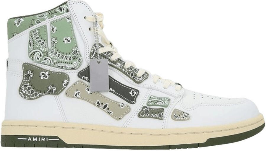 Amiri Bandana Skel Top Hoge Olijfgroene Sneakers