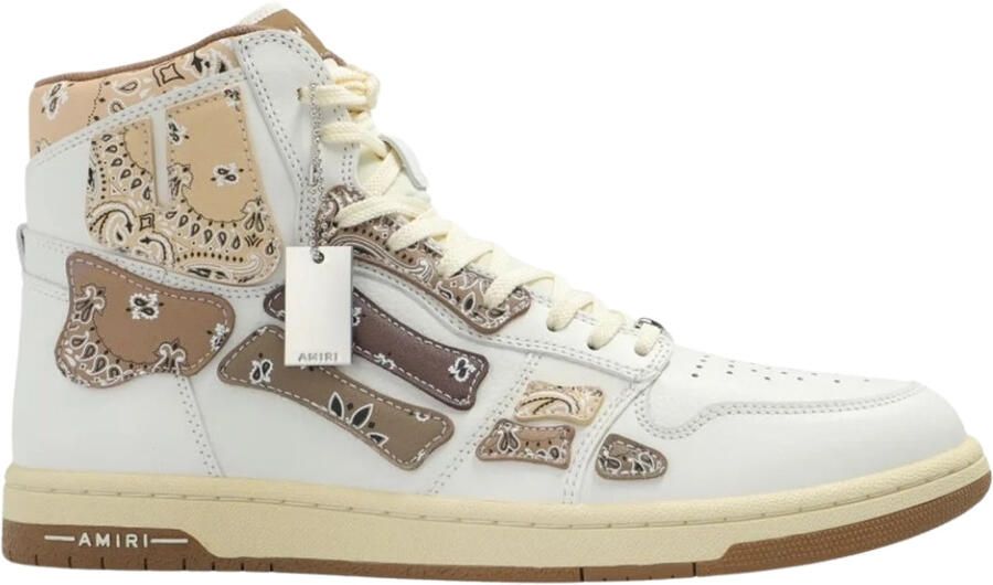 Amiri Bandana Skel Top hoge witte sneakers