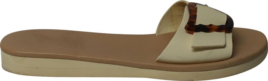 Ancient Greek Sandals Oud-Griekse Aglaia-sandalen van wit leer.