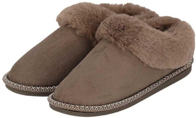 Apollo Dames instap pantoffels teddy taupe