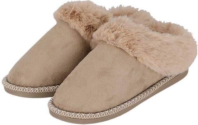 Apollo Dames instap pantoffels teddy wit