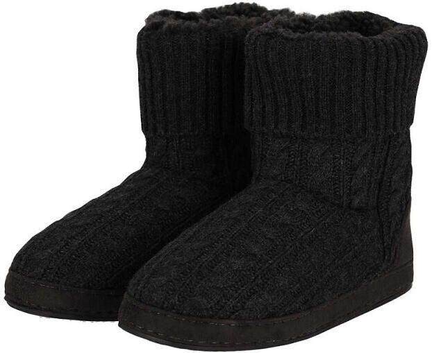 Apollo Dames pantoffels kabel patroon antraciet