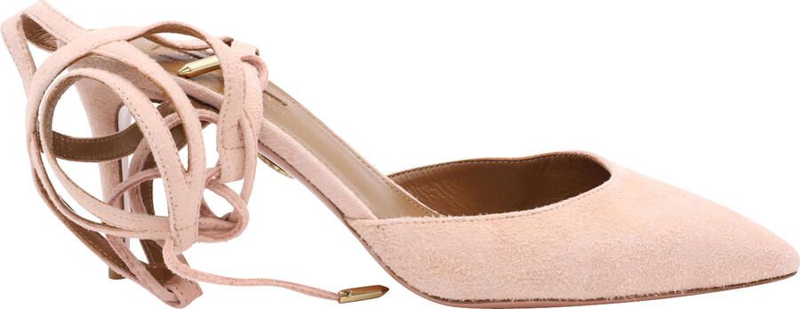 Aquazurra Pre-owned Aquazzura Amanda 75 Hakken in Roze Leer