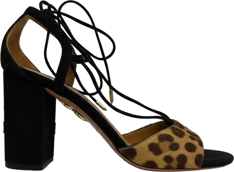 Aquazurra Pre-owned Aquazzura Austin Vetersandalen in Animal Print Bovenmateriaal van Kalfsleer