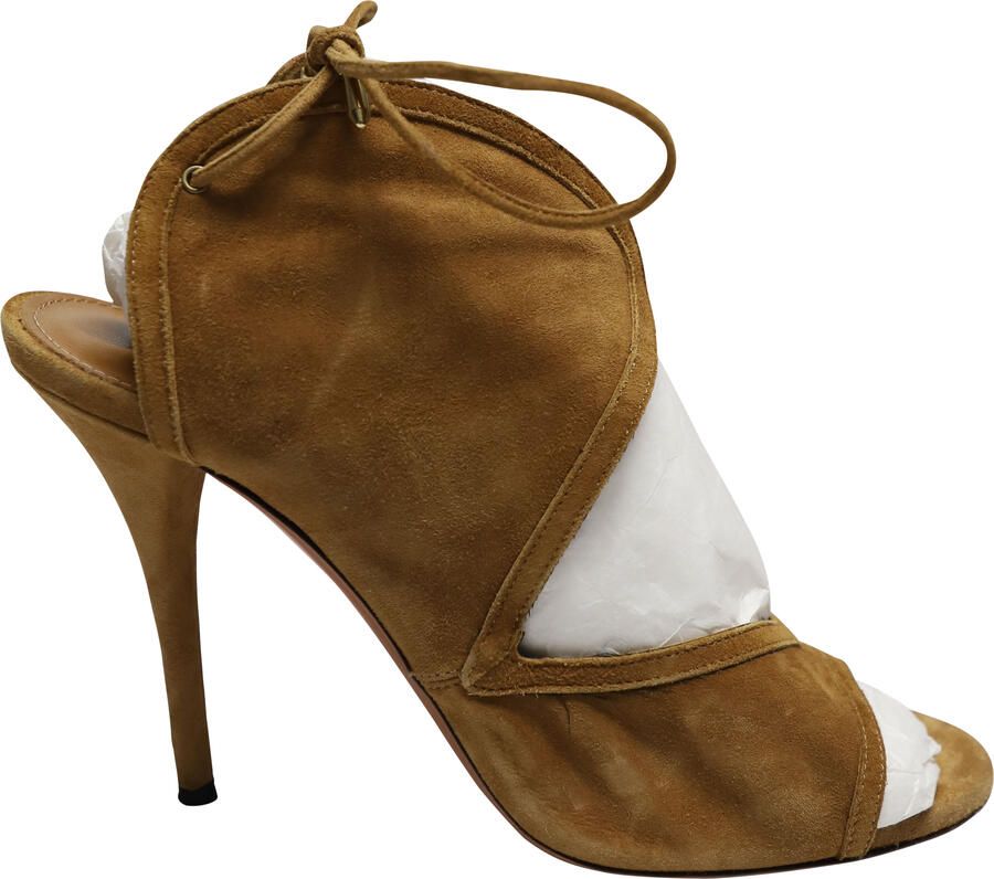 Aquazurra Pre-owned Aquazzura Cut Out Sandalen in Bruin Suède