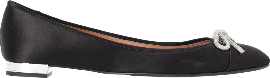 Aquazurra Pre-owned Aquazzura Parisina ballerina's met kristallen versiering in zwart satijn