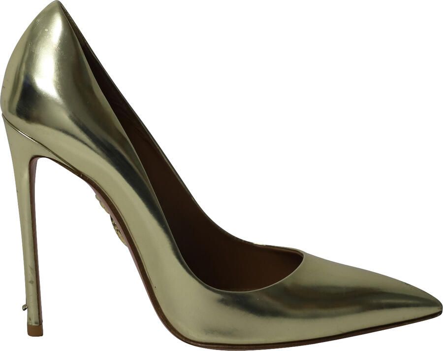 Aquazurra Pre-owned Aquazzura Purist Hakken in Gouden Patentleer