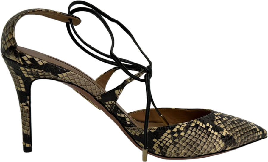 Aquazurra Pre-owned Aquazzura Slangenhuid-effect Zelfbindende Pumps in Multicolor Leer