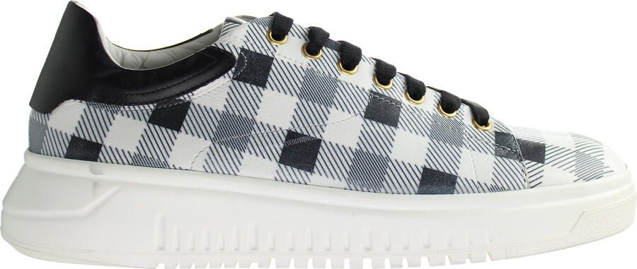 Armani Emporio Geruite Heren Zwart Wit Sportschoenen
