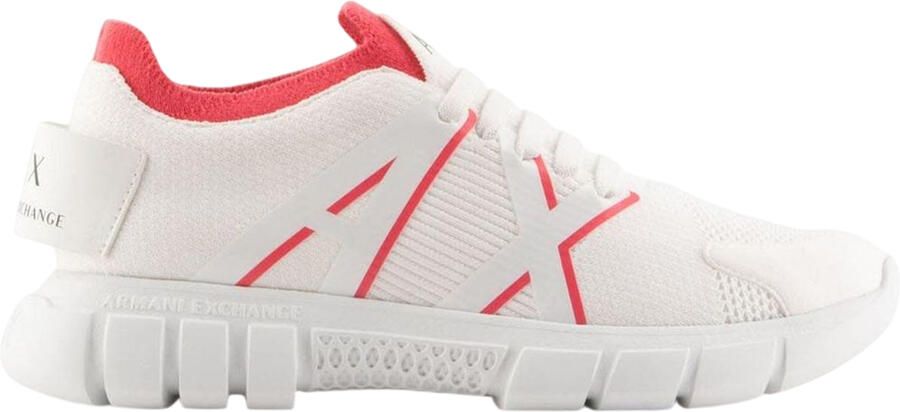 Armani Exchange Dames Contrast Mesh Trainers (Wit Roze)