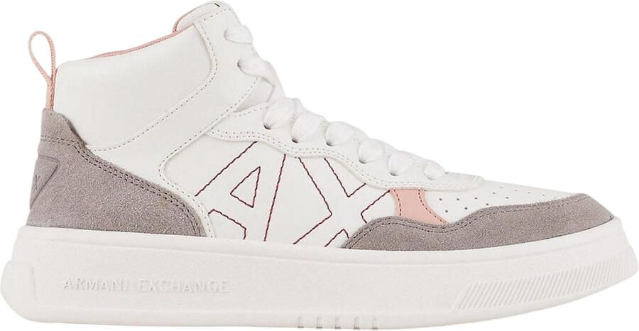 Armani Exchange Dames Kleurblok High Top Trainers (Wit Roze)