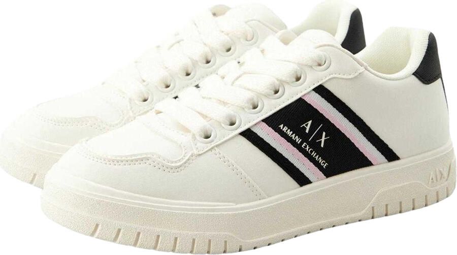 Armani Exchange Dames Logo Trainers (Wit Zwart)