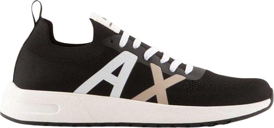Armani Exchange Heren Logo Trainers (Zwart Wit)