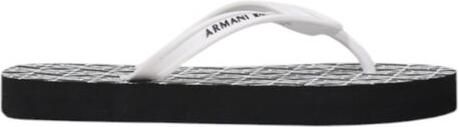 Armani Exchange Zwart-Witte Rubber Flip-Flops Sandalen