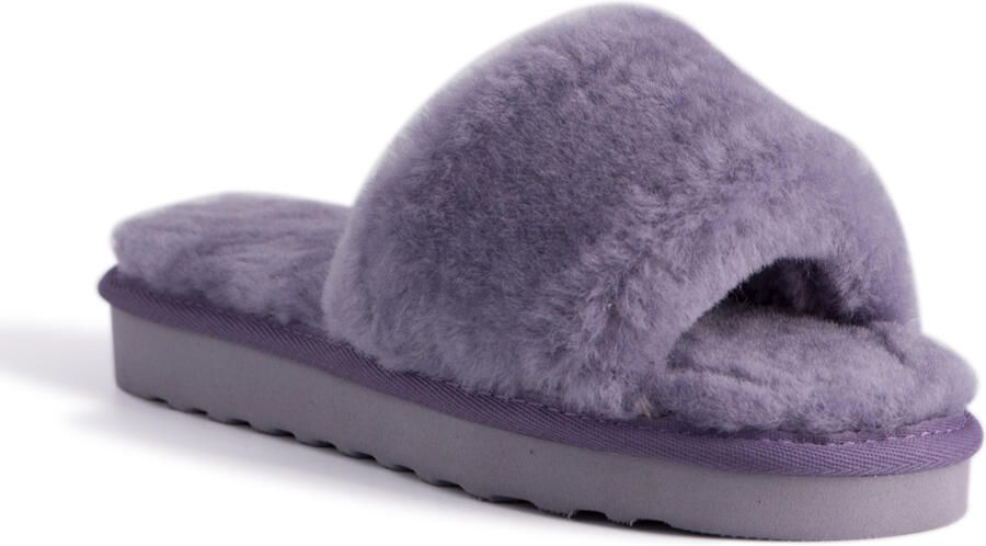 Aus Wooli Australia Womens Schapenvacht Fluff Slippers Paars