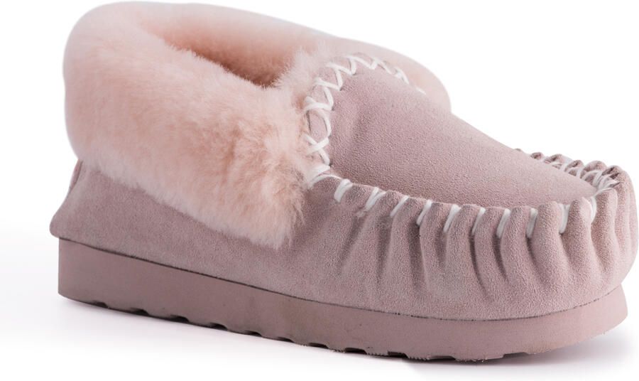 Aus Wooli Waterloo" Australia Hand Stitched Women's Sheepskin Moccasin Lichtroze"