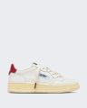 Autry Dames medalist low sneakers leer suède logo - Wit
