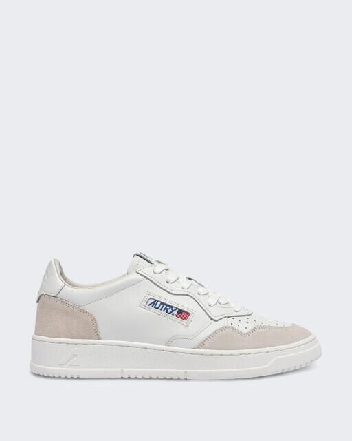 Autry Dames medalist low sneakers leer suède total white