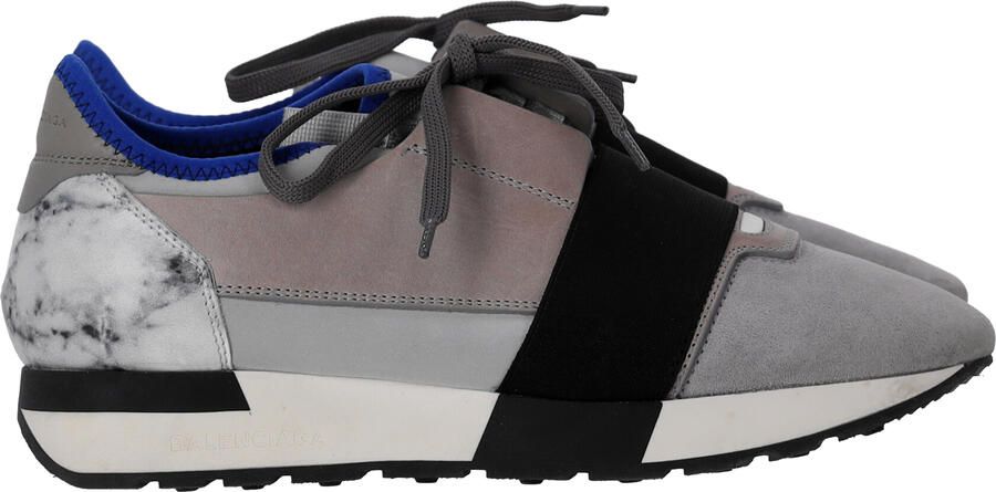 Balenciaga Pre-owned Balenciaga Race Runner Marble Sneakers in Grijs Suède