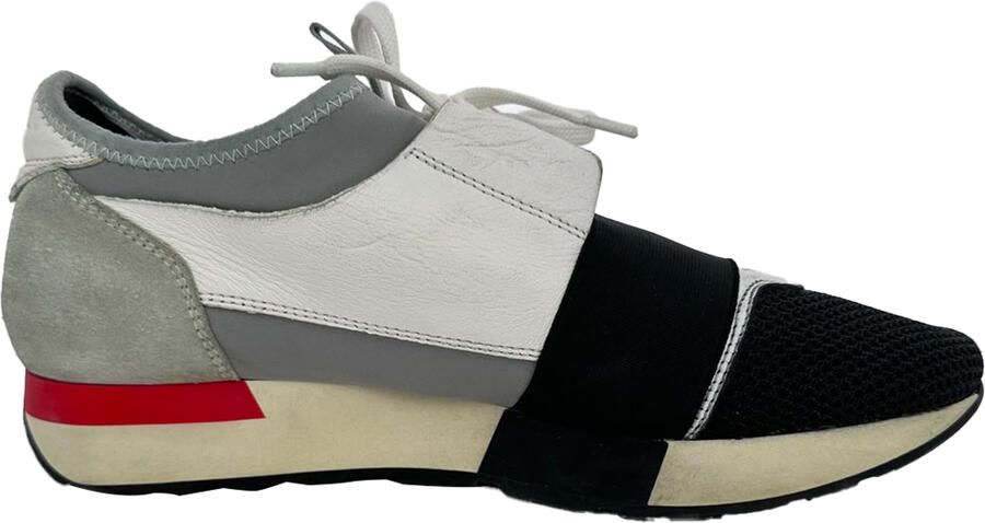 Balenciaga Pre-owned Balenciaga Race Runner sneakers in wit leer en mesh.