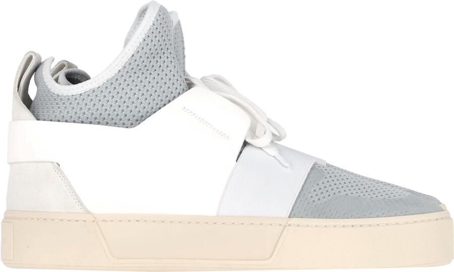 Balenciaga Pre-owned Balenciaga Sokstijl High-Top Sneakers in Grijs en Wit Polyester en Leer