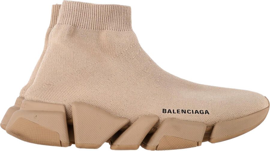 Balenciaga Pre-owned Balenciaga Speed 2.0 Gebreide Sneakers in Beige Polyester
