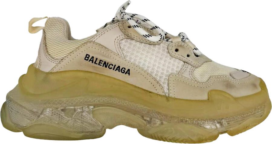 Balenciaga Pre-owned Balenciaga Triple S Doorzichtige Zolen Sneakers in Witte Polyester