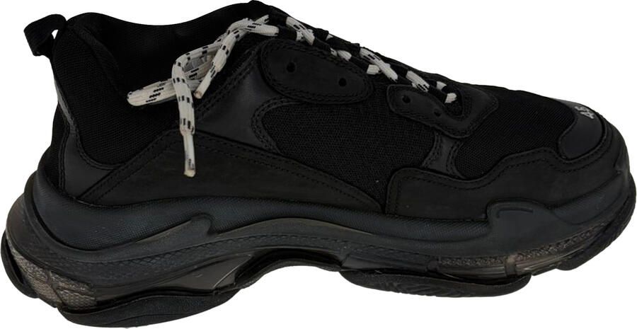 Balenciaga Pre-owned Balenciaga Triple S Heldere Zool Sneakers in Zwart Polyester