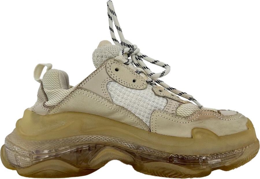 Balenciaga Pre-owned Balenciaga Triple S sneakers met transparante zool in beige polyester