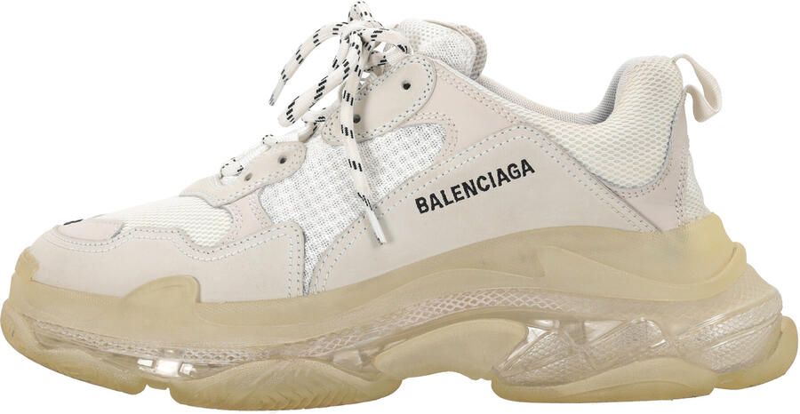 Balenciaga Pre-owned Balenciaga Triple S sneakers met transparante zool in wit polyester
