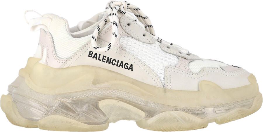 Balenciaga Pre-owned Balenciaga Triple S sneakers met transparante zool in wit polyester