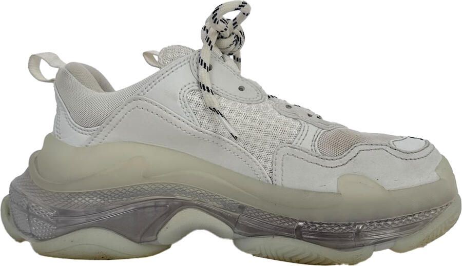 Balenciaga Pre-owned Balenciaga Triple S sneakers met transparante zool in wit polyester