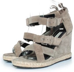 Balenciaga Pre-owned Grijze suède sleehak sandaal