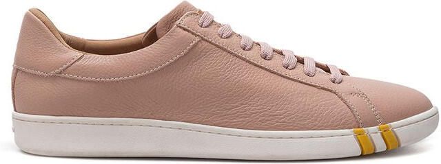 Bally Roze Stof En Leren Lage Sneakers