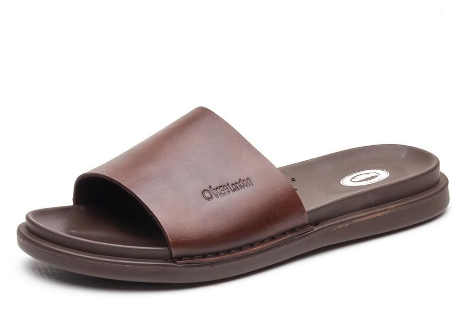 Base London Albany Leren Heren Bruine Slides