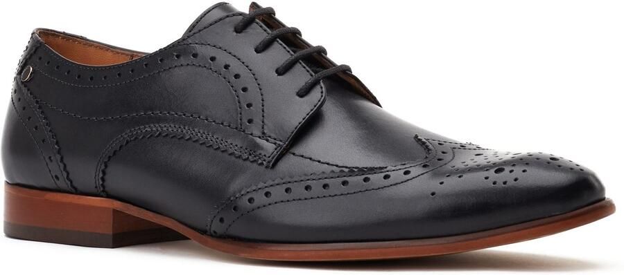 Base London Barbera Excel Leren Heren Zwarte Brogues Schoenen