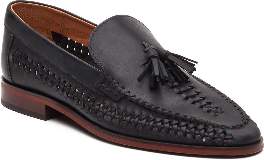 Base London Bracken Loafer Leren Heren Navy Loafers