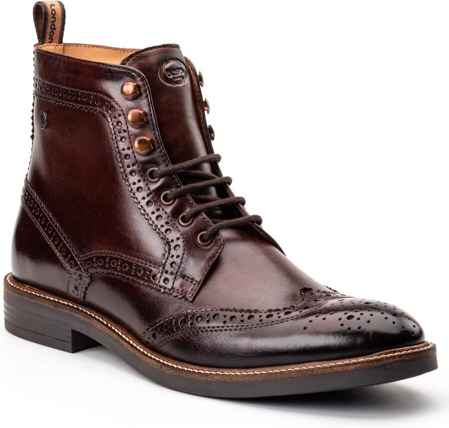 Base London Bristol Leren Heren Bruine Brogues Schoenen