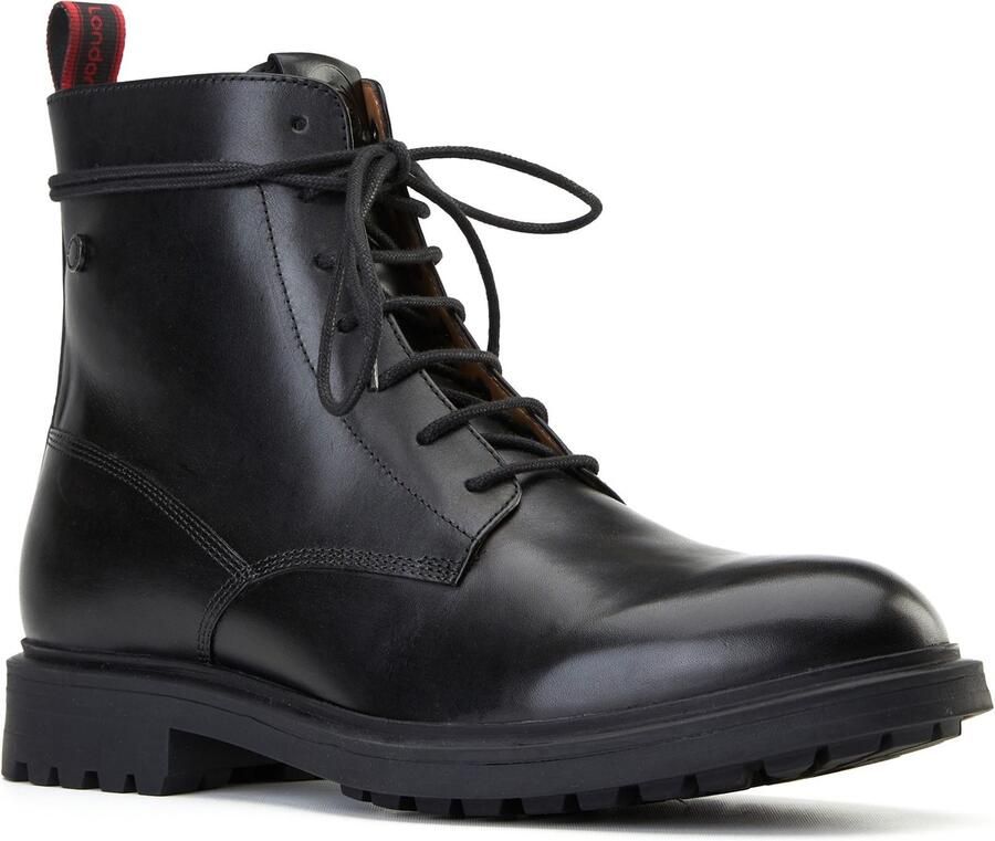 Base London Brunel Leren Heren Zwarte Enkelboots