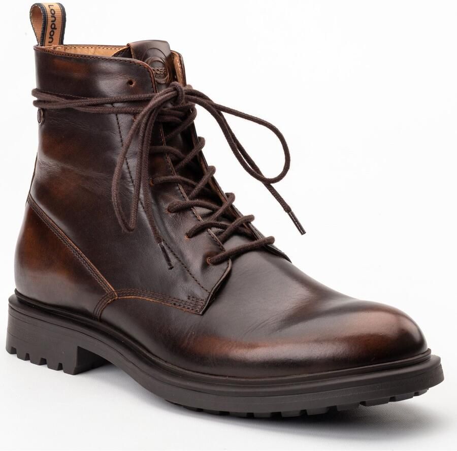 Base London Brunel Leren Herenschoenen Bruine Enkellaarsjes