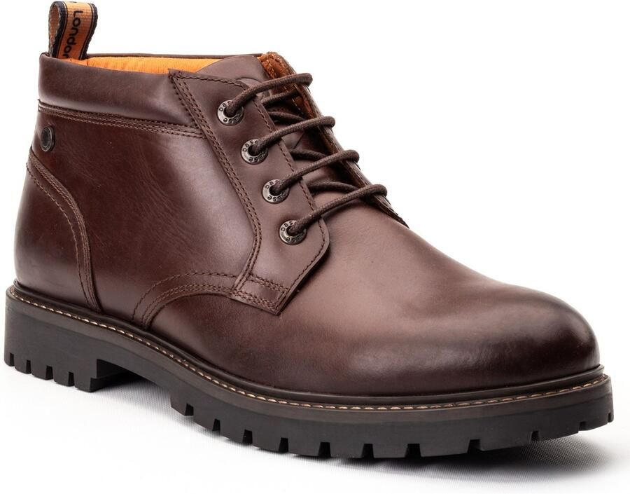 Base London Cobalt Leren Heren Bruine Enkellaarzen
