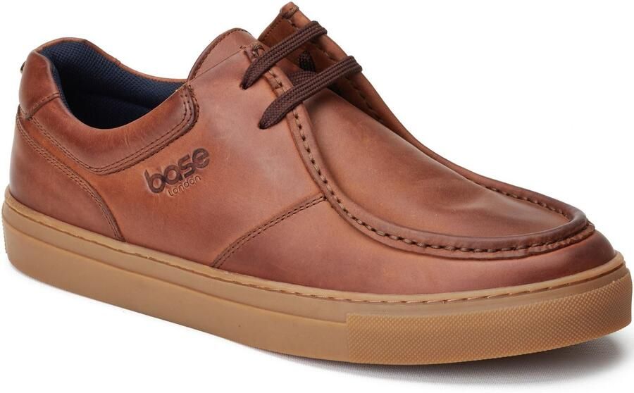 Base London Dalston Leer Heren Bruine Mocassin Schoenen