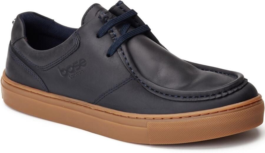 Base London Dalston Leren Herenschoenen Moccasins Navy