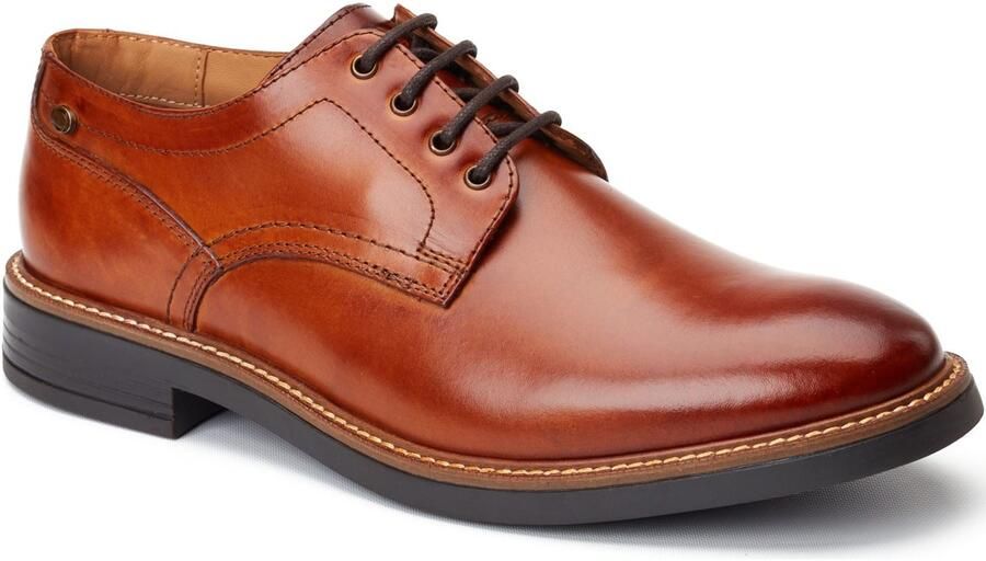 Base London Durham Leren Heren Veterschoenen in Verbrand Tan