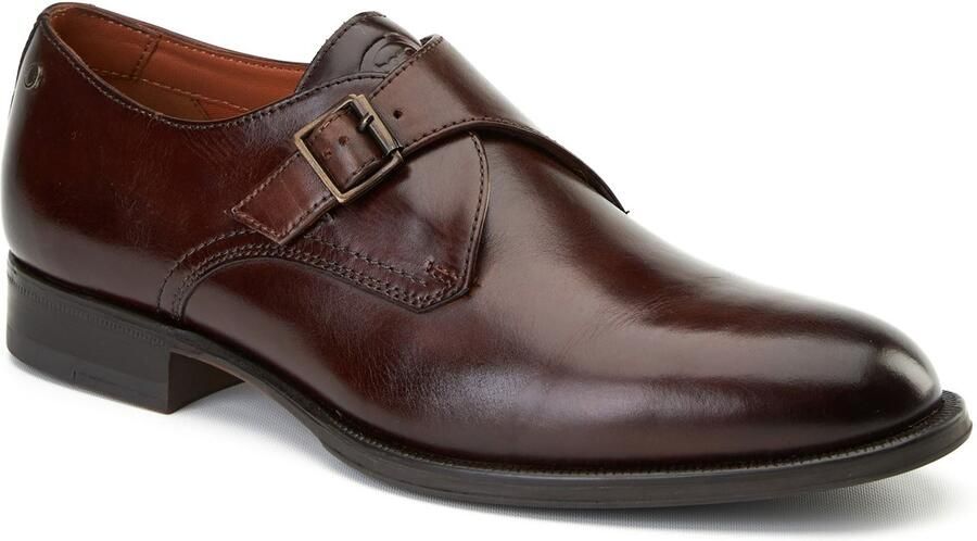 Base London Faraday Leren Heren Schoenen in Gebrande Bruin