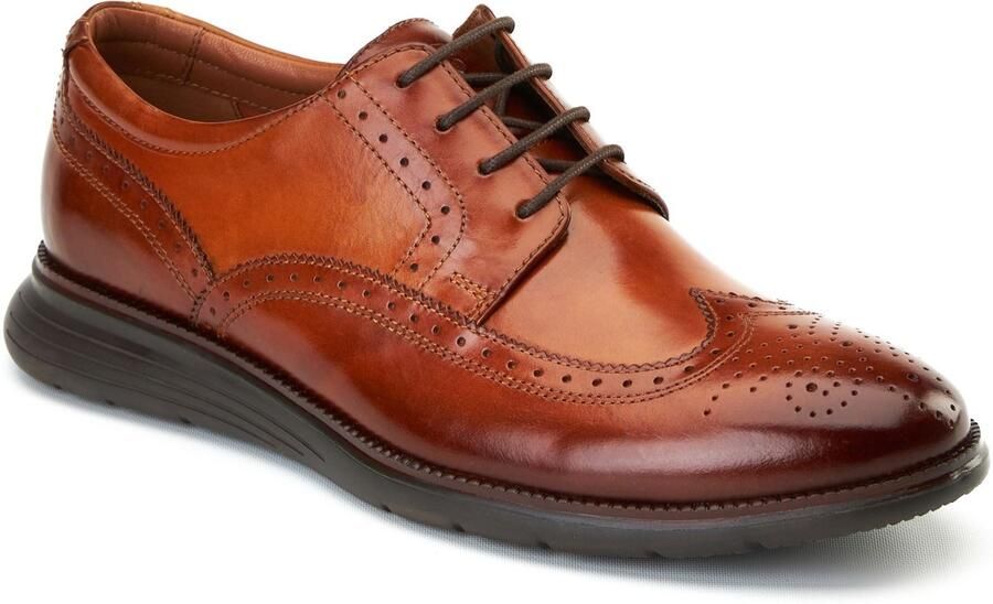 Base London Flight 25 Leren Herenbrandschoenen In Verbrande Tan Kleur