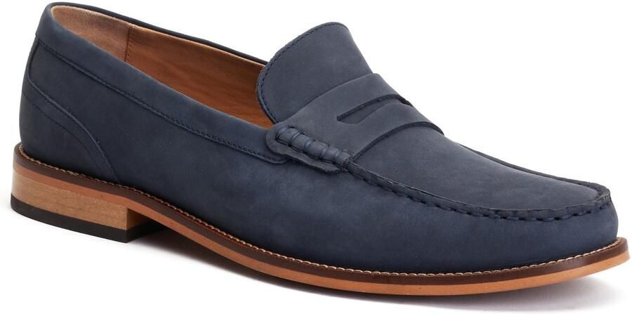 Base London Garfield Leder Heren Navy Loafers